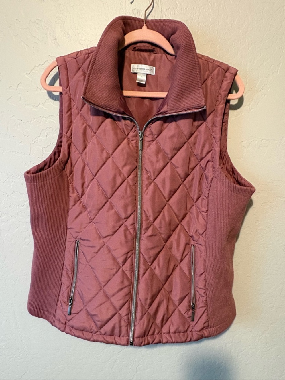 Quilted Mauve Women's Zip Front Vest XL